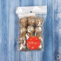 Набор шаров пластик d-3 см, 12 шт "Золотая посыпка" Набор шаров пластик d-3 см, 12 шт "Золотая посыпка"