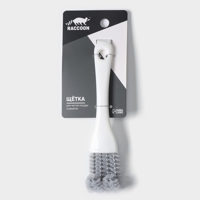 Щётка для чистки посуды и решёток-гриль Raccoon, 17×4 см, цвет белый Щётка для чистки посуды и решёток-гриль Raccoon, 17×4 см, цвет белый