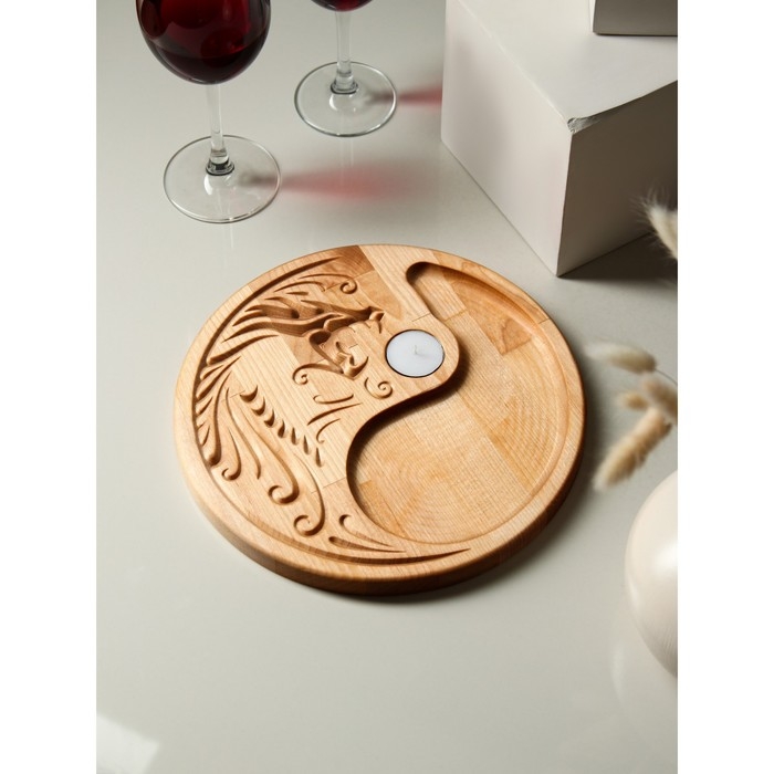 Менажница Adelica «Дракон», 1 секция, со свечей, 27×2 см, в подарочной коробке Менажница Adelica «Дракон», 1 секция, со свечей, 27×2 см, в подарочной коробке