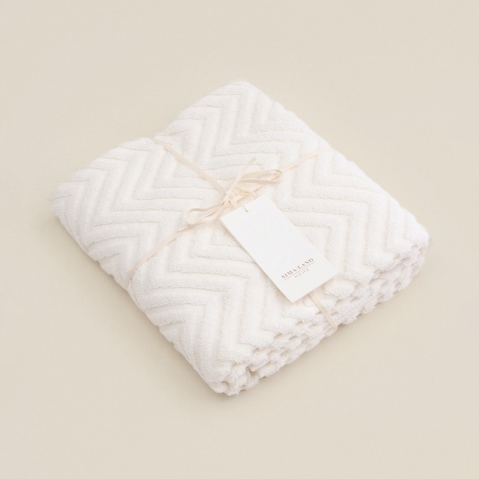 Полотенце махровое SL HOME: Geometry "Блан де Блан" 50х90 см, 83% хлопок, 17% лён, 500 г/м2