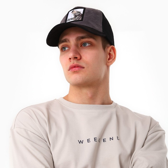 Кепка мужская с сеткой DIGNITY, цвет чёрный, р-р 56 Кепка мужская с сеткой DIGNITY, цвет чёрный, р-р 56