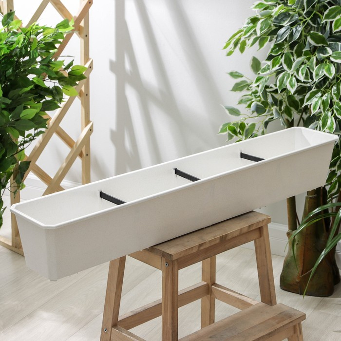 Ящик балконный для цветов, 18 л, 100 см, цвет мраморный Ящик балконный для цветов, 18 л, 100 см, цвет мраморный