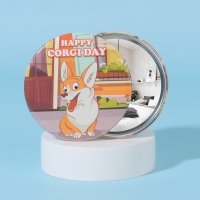 Зеркало карманное &laquo;Корги&raquo;, d = 7 см, разноцветное