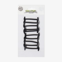 Набор шнурков для обуви, 10 шт, силиконовые, круглые, d = 3 мм, 4 см, цвет чёрный