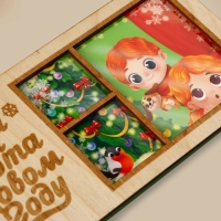 Конверт для денег деревянный резной &laquo;Тепла и Уюта в Новом году&raquo;, ёлка в окне, 16.5 х 8 см, Новый год