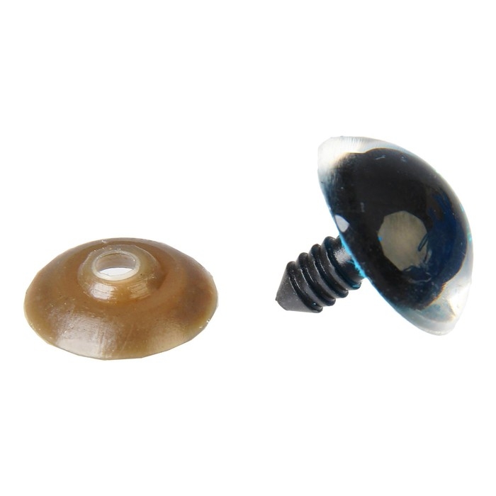 Глаза винтовые с заглушками, &laquo;Блёстки&raquo; набор 20 шт, размер 1 шт: 2,2 см, цвет голубой