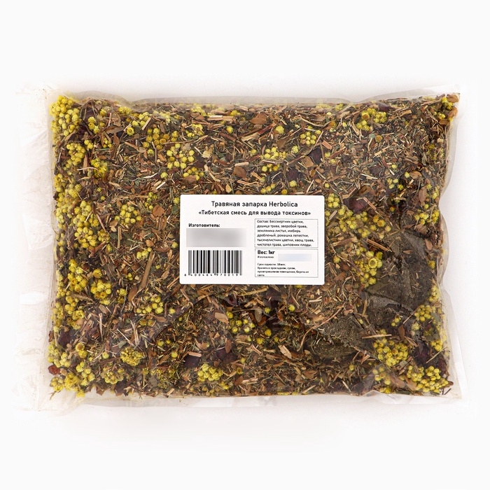 Травяная запарка для бани, сауны и кедровой бочки &laquo;Тибетская смесь для вывода токсинов&raquo;, 1 кг