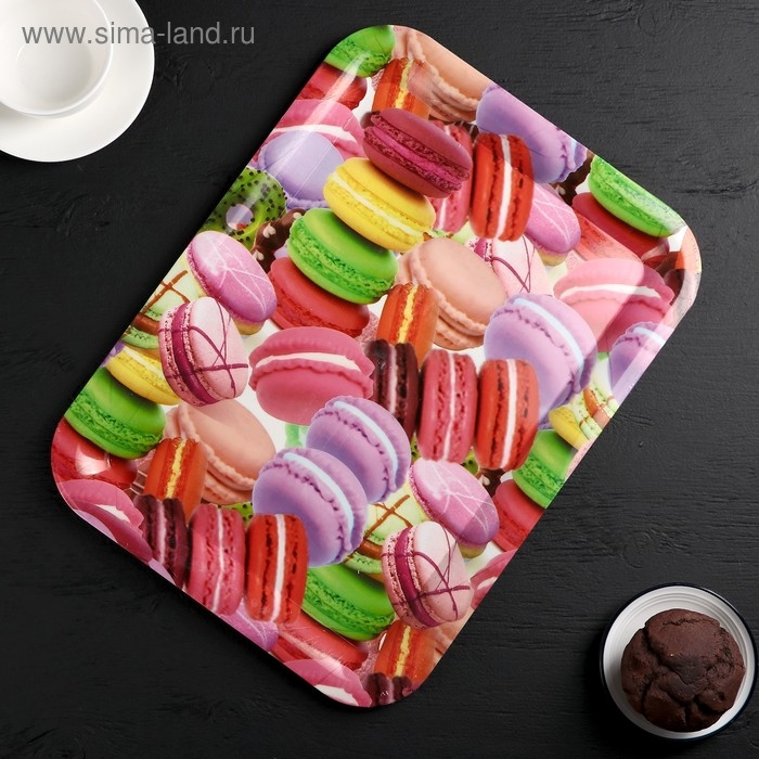 Поднос пластиковый прямоугольный Доляна &laquo;Кокетство&raquo;, 37,5&times;28 см, рисунок МИКС