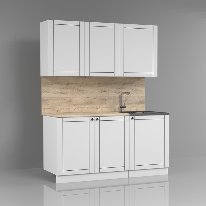 Кухня "Эдем-1,6", 1600 Белый/столешница луна