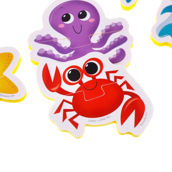 Мягкий пазл для малышей &laquo;Морские животные&raquo;, 5 пазлов, Крошка Я