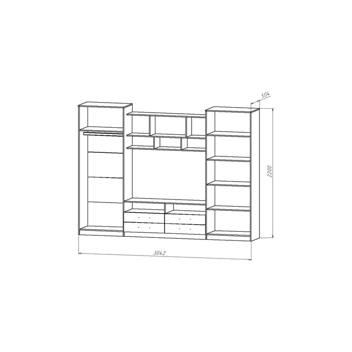 Гостиная Палермо 7, Графит/Анкор Белый