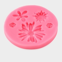 Молд «Цветочное ассорти», силикон, 10,5×10,5×1 см, цвет МИКС Молд «Цветочное ассорти», силикон, 10,5×10,5×1 см, цвет МИКС