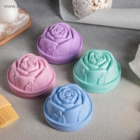 Набор форм для выпечки Доляна «Роза», силикон, 8×3,5 см, 6 шт, цвет МИКС Набор форм для выпечки Доляна «Роза», силикон, 8×3,5 см, 6 шт, цвет МИКС