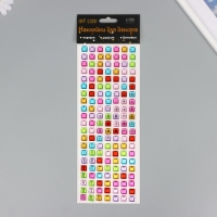 Наклейка пластик "Стразы цветные, квадрат" МИКС d-1,2 см 11х32 см Наклейка пластик "Стразы цветные, квадрат" МИКС d-1,2 см 11х32 см