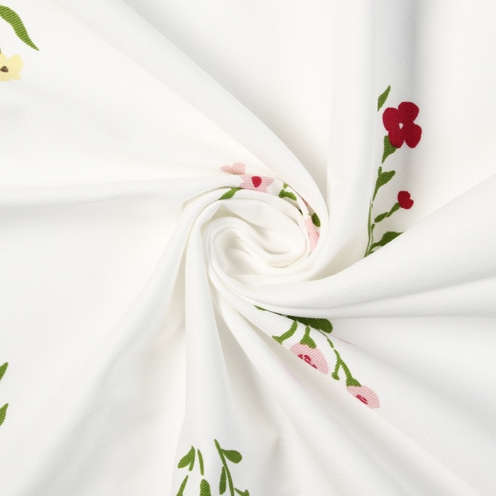 Комплект штор для кухни  Этель "Цветочек", 150х150 см - 2 шт, саржа 190 г/м2, 100% хл