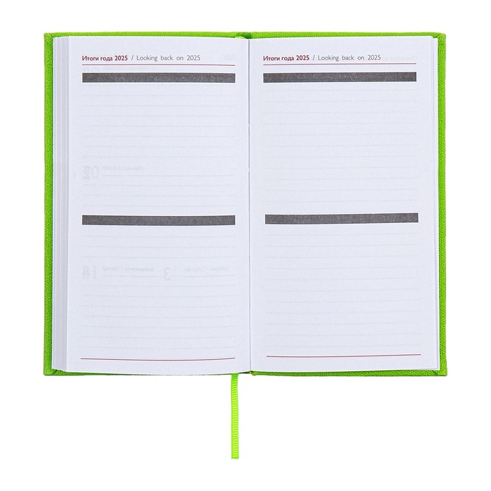 Еженедельник датированный 2025 года, 85х145 мм, 64 листа ESCALADA, твердая обложка из искусственной кожи, блинтовое тиснение, блок 70 г/м&sup2;, зелёный