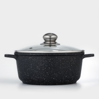 Кастрюля Доляна &laquo;Элит&raquo;, 3,3 л, d=22 см, h=10 см, литой алюминий, литые ручки, антипригарное покрытие