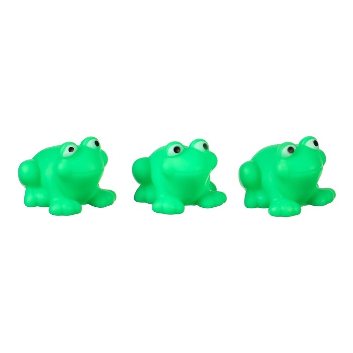 Набор резиновых игрушек для ванны &laquo;Мыльница: Лягушка&raquo;, 14,5 см, с пищалкой, 4 шт, Крошка Я