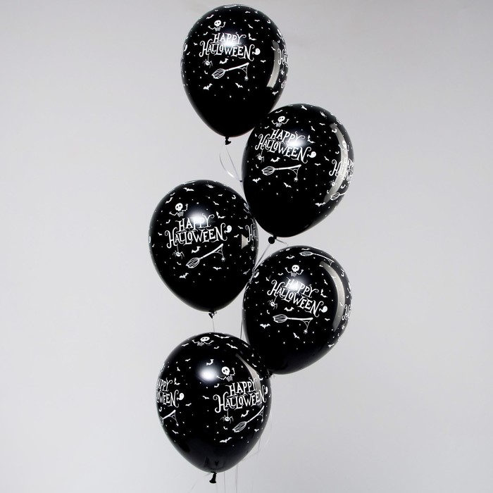 Воздушный шар латексный 12" &laquo;Хеллоуин&raquo;, пастель, цвет чёрный, 50 шт.