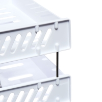 Набор лотков для бумаг горизонтальный Стамм "Сити", набор 2 штуки, на металлических стержнях, белый Набор лотков для бумаг горизонтальный Стамм "Сити", набор 2 штуки, на металлических стержнях, белый