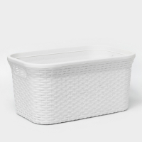 Корзина для глаженого белья &laquo;Ротанг&raquo;, 32 л, 50&times;31&times;25 см, цвет белый