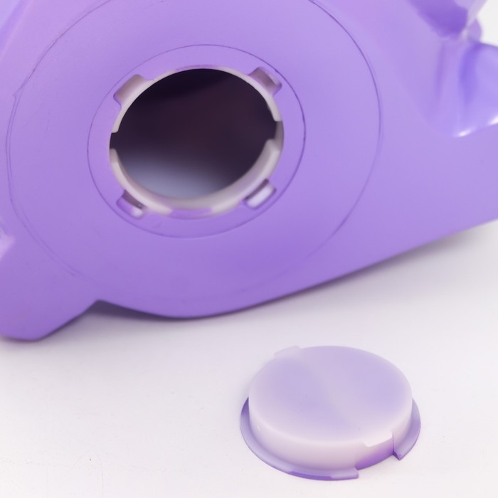 Копилка пластик Копилка пластик "Медвежонок с сердцем" сиреневый 14,5х14х17 см