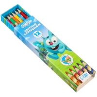 Цветные карандаши, 12 цветов, трехгранные, Смешарики Цветные карандаши, 12 цветов, трехгранные, Смешарики