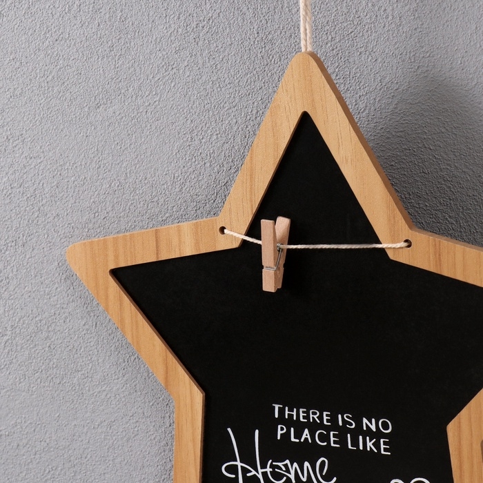 Панно МДФ Панно МДФ "Меловая доска. Звезда" с прищепками 1х28х28 см