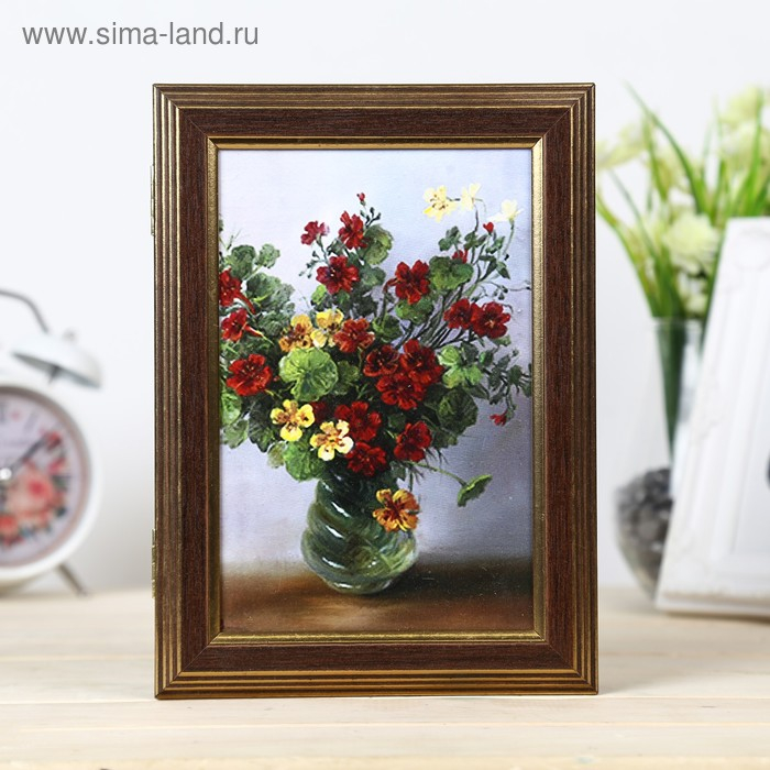 Ключница "Яркий букет" венге 15х21 см