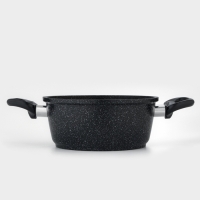 Кастрюля Доляна &laquo;Элит&raquo;, 2 л, 2 л, d=21,5 см, h=9,2 см, антипригарное покрытие, стеклянная крышка