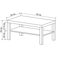 Стол журнальный ЛАКК, 900х550х440, Белый