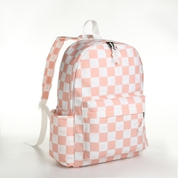 Рюкзак молодёжный из текстиля, 4 кармана, цвет белый/розовый Рюкзак молодёжный из текстиля, 4 кармана, цвет белый/розовый
