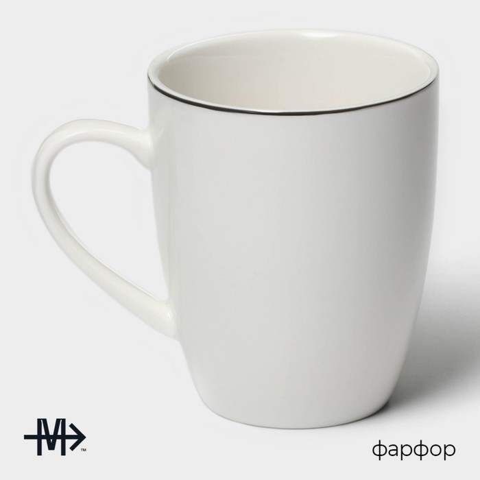 Кружка фарфоровая Magistro La Perle, 350 мл, цвет белый Кружка фарфоровая Magistro La Perle, 350 мл, цвет белый