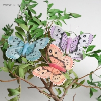 Бабочка для декора и флористики, на прищепке, пластиковая, микс, 1 шт., 5 см и 8 см Бабочка для декора и флористики, на прищепке, пластиковая, микс, 1 шт., 5 см и 8 см