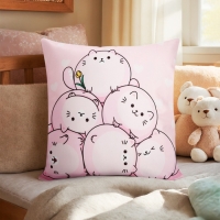 Наволочка декоративная Этель &laquo;Котики&raquo; 40х40 см, 100% п/э, велюр