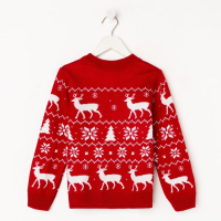 Джемпер вязаный детский KAFTAN "New Year" размер 34 (122-128 см) Джемпер вязаный детский KAFTAN "New Year" размер 34 (122-128 см)