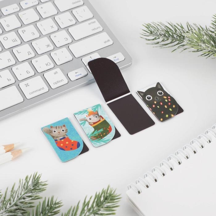 Новый год. Закладки для книг магнитные &laquo;Верь в чудеса!&raquo;, 4 шт мини