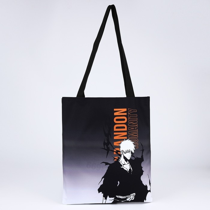 Шопер &laquo;Ичиго&raquo;, 35х0.5х40 см, отдел без молнии, без подклада, чёрный