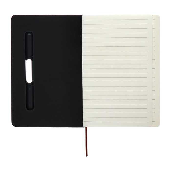 Ежедневник недатированный A5, 96л, лин, держатель для телефона/планшета/ручки, Черный