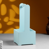 Кашпо - ящик деревянный 13,5х13,5х30 см Серо-голубой Кашпо - ящик деревянный 13,5х13,5х30 см Серо-голубой