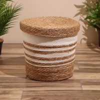 Набор плетёных корзин с крышкой, 3 шт, 36х36х37 см