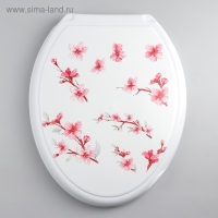 Сиденье для унитаза с крышкой Росспласт «Декор. Сакура», 46×36 см, цвет белый Сиденье для унитаза с крышкой Росспласт «Декор. Сакура», 46×36 см, цвет белый