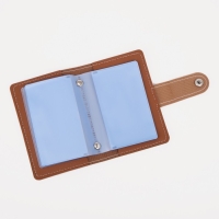 Визитница на кнопке на 24 карты, цвет коричневый Визитница на кнопке на 24 карты, цвет коричневый