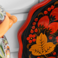 Тарелка &laquo;Лимонница&raquo;, хохлома, 20 см