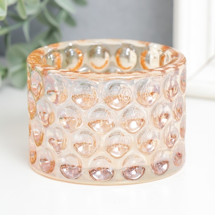 Подсвечник стекло Подсвечник стекло "Диамос" d-6 см с золотом 7,8х7,8х5,3 см