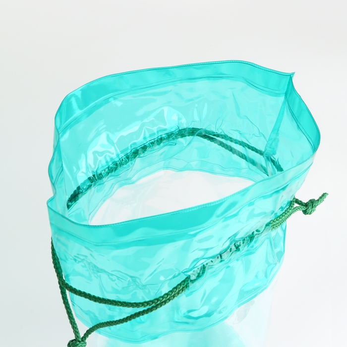 Косметичка на шнуре, цвет прозрачный/зелёный