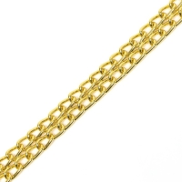 Ошейник - удавка металлический двухрядный, 55 см, толщина проволоки 2,5 мм, золотистый Ошейник - удавка металлический двухрядный, 55 см, толщина проволоки 2,5 мм, золотистый