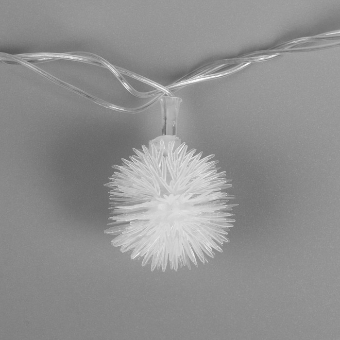 Гирлянда «Нить» 5 м с насадками «Ёжики», IP20, прозрачная нить, 20 LED, свечение мульти (RG/RB), мигание, 220 В Гирлянда «Нить» 5 м с насадками «Ёжики», IP20, прозрачная нить, 20 LED, свечение мульти (RG/RB), мигание, 220 В