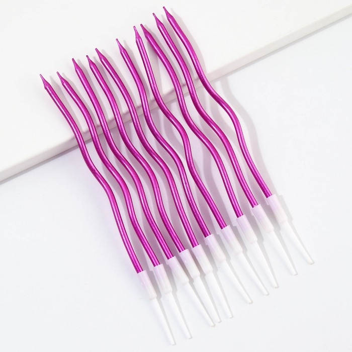 Свечи для торта &laquo;Для твоего праздника&raquo;, фиолетовые, 10 шт., 15 х 0,5 см