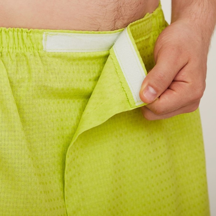 Полотенце вафельное для бани &laquo;Экономь и Я&raquo; (мужской килт), 75х144см, цвет салатовый